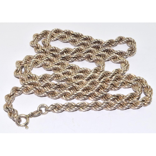 164 - 925 silver good rope chain 68cm 50g