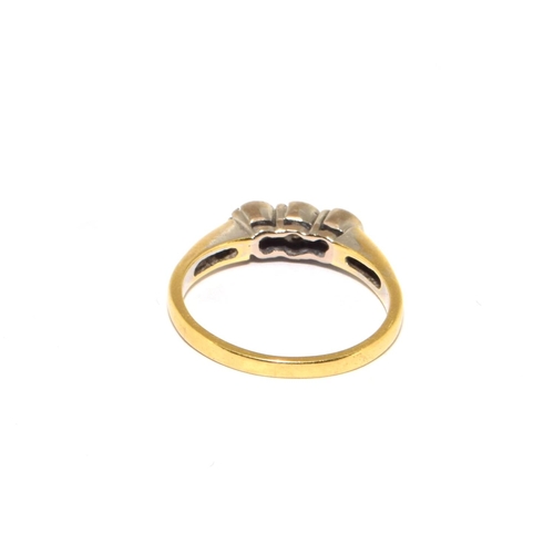 286 - 18ct gold ladies vintage 3 stone old cut Diamond ring of approx 0.25ct size L