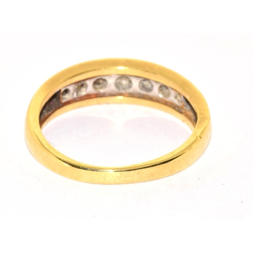 346 - 18ct gold ladies Diamond 7 stone 1/2 eternity ring set with brilliant cut diamonds hall marked in ri... 