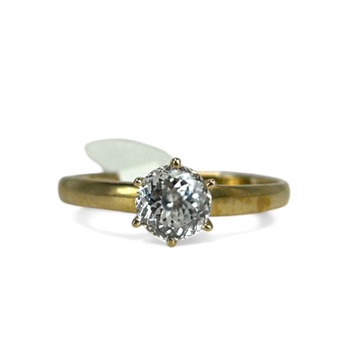 577 - A 9ct Gold and CZ solitaire ring.Size - S 1/2