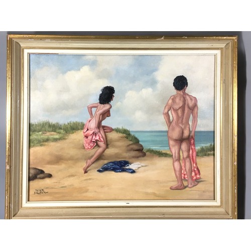 354 - Peter Driben Celebrated American Pin-Up Artist 1903-1968 - Original Oil on Canvas Signed Lower L/H d... 