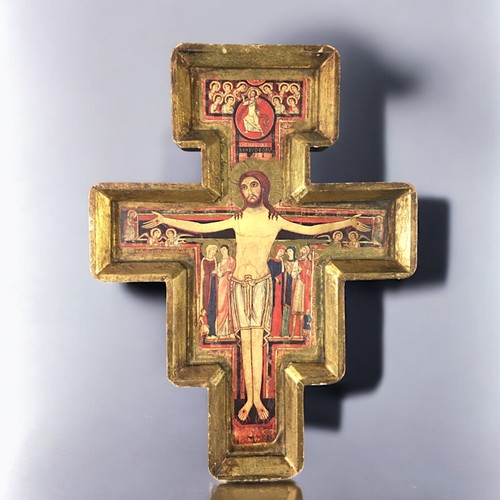 641 - Gilt Wood San Damiano Crucifix Early/Mid 20th Century