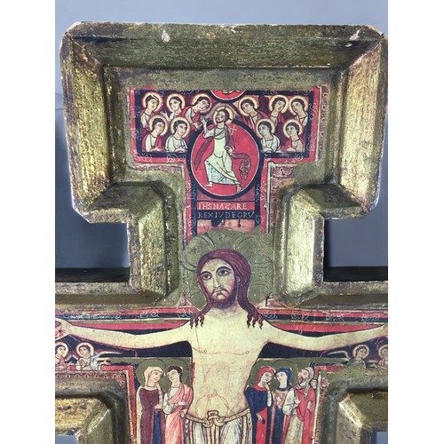 641 - Gilt Wood San Damiano Crucifix Early/Mid 20th Century