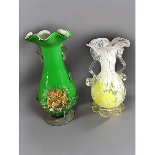 302 - Art Glass Early 20th Century to Mid Century Examples - Milk Glass, Opaline Glass, interesting Ruffle... 