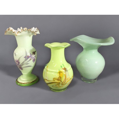 302 - Art Glass Early 20th Century to Mid Century Examples - Milk Glass, Opaline Glass, interesting Ruffle... 