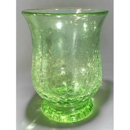 304 - Art Deco and later Glass, some Hand Blown, Crackle example, Frosted Glass Predominantly Green Glass.