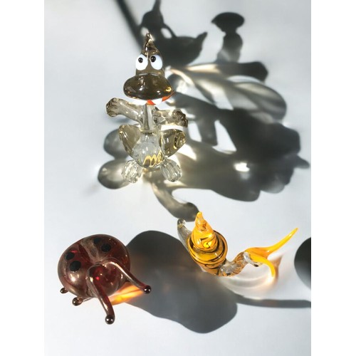 309 - Vintage and Later Lamp Work Glass Animals in the Pirelli Glass Style. Cats, Dogs, Fox, Seals, Dragon... 