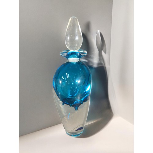 313 - Signed Art Glass Pieces x 3 - Stuart Akroyd Large Perfume Bottle, Julia Donnelly Vase and a Martin Y... 