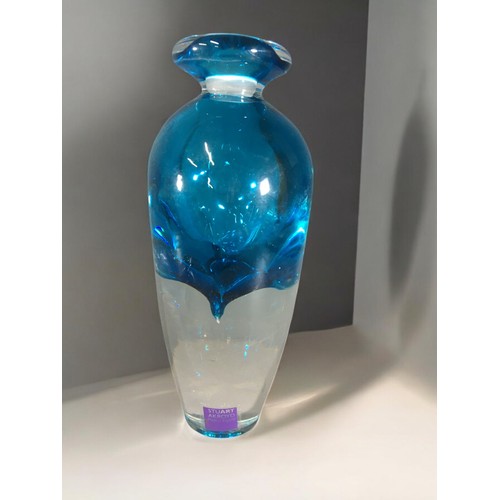 313 - Signed Art Glass Pieces x 3 - Stuart Akroyd Large Perfume Bottle, Julia Donnelly Vase and a Martin Y... 