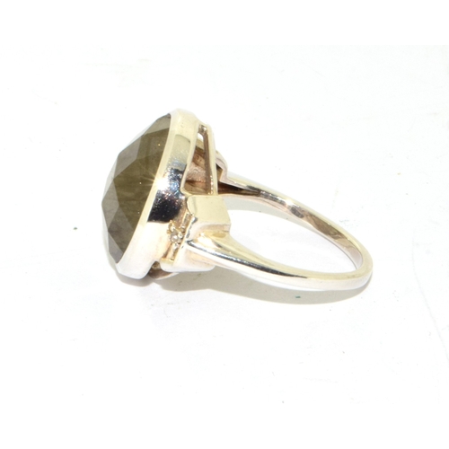 37 - Faceted Labrodite 925 silver ring size O