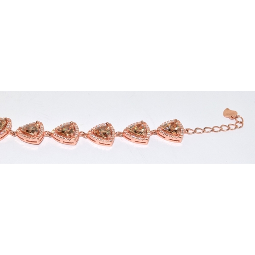 7 - Citrine 925 Rose gold Vermeil bracelet 