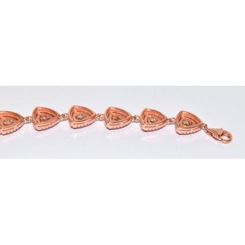 7 - Citrine 925 Rose gold Vermeil bracelet 