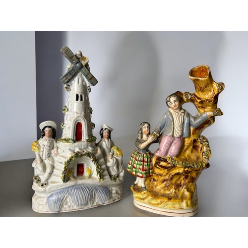 147 - A collection of four large Staffordshire figures.19th Century.Largest - 36cm tall