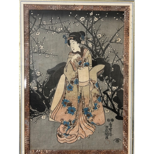 133 - Utagawa Kunisada (1786-1864). Japanese woodblock, Edo/ Meiji period, 19th century. Framed.  57 x 45c... 