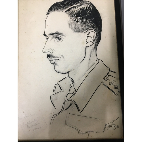 146 - Original Artwork Portraits 20th Century, 2 in Pencil , One in Pencil and Ink. 