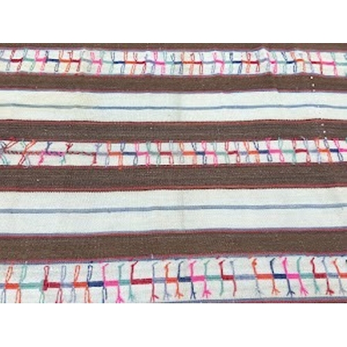 153 - Vintage Large Traditional Turkish Tribal Striped Kilim Rug 