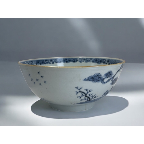 179 - A Chinese blue & white porcelain dish. Yongzheng period (1722-35). Decorated with Deer & bat... 