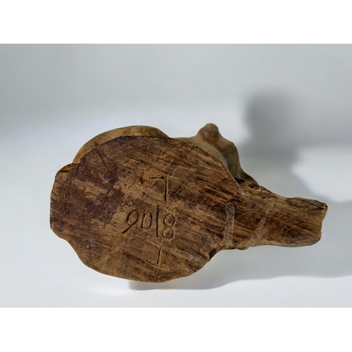 8 - A carved hardwood mouse door wedge. Impressed mark J.W.F. Logdell. Together with a carving of a Koal... 