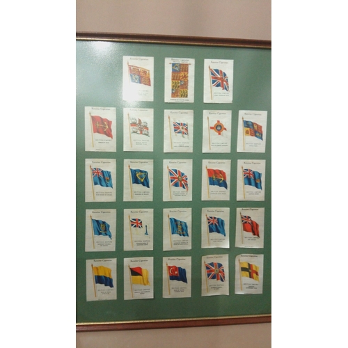 13 - Framed Kensitas Cigarette Flags Collection, British Empire-themed (c. 1930s), vibrantly preserved te... 