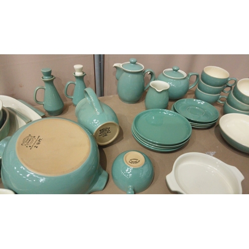 24 - Classic 1960s design Denby Stoneware featuring bold shapes and rich turquoise glaze. Made in England... 