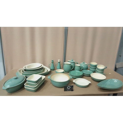 24 - Classic 1960s design Denby Stoneware featuring bold shapes and rich turquoise glaze. Made in England... 