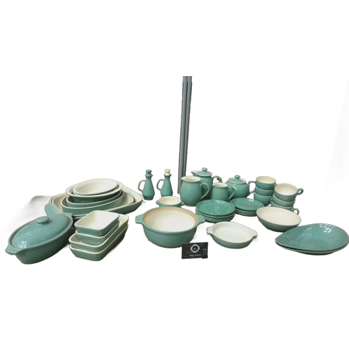 24 - Classic 1960s design Denby Stoneware featuring bold shapes and rich turquoise glaze. Made in England... 