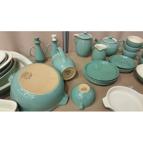 24 - Classic 1960s design Denby Stoneware featuring bold shapes and rich turquoise glaze. Made in England... 