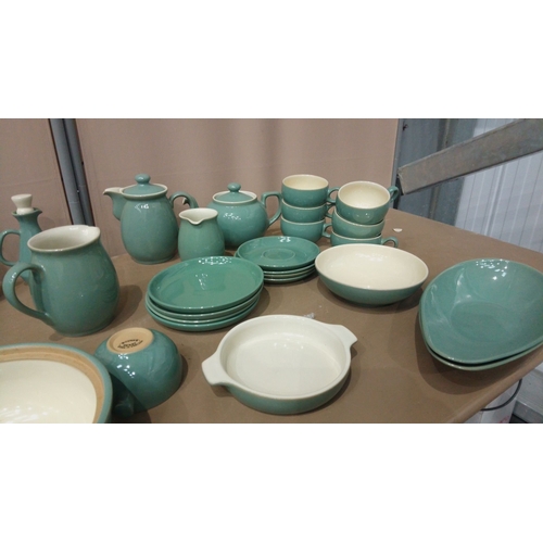 24 - Classic 1960s design Denby Stoneware featuring bold shapes and rich turquoise glaze. Made in England... 