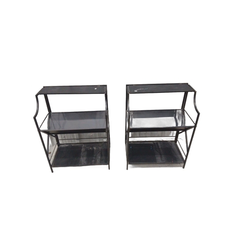 30 - Steel shelving units with solid construction and sleek design.