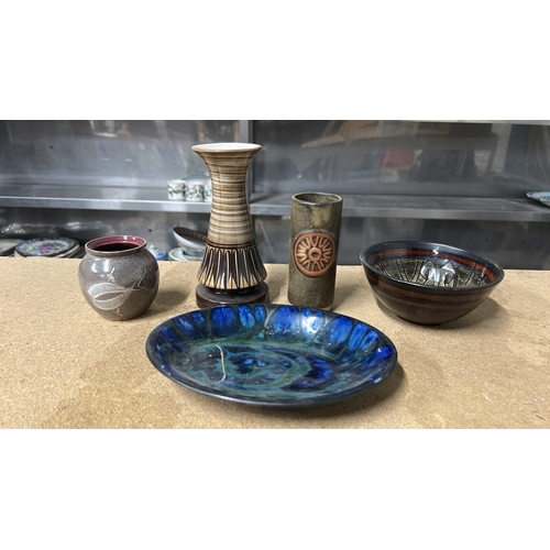 61 - A collection of Studio Pottery, Signed