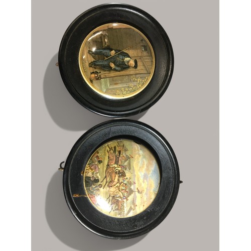 80 - Pratt Ware - 12 x Framed Pratt Ware Lids Varying Designs and Subjects. To Include Hunting, Horse Rac... 