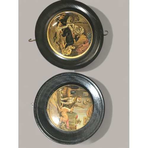 80 - Pratt Ware - 12 x Framed Pratt Ware Lids Varying Designs and Subjects. To Include Hunting, Horse Rac... 