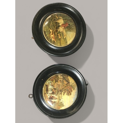 80 - Pratt Ware - 12 x Framed Pratt Ware Lids Varying Designs and Subjects. To Include Hunting, Horse Rac... 