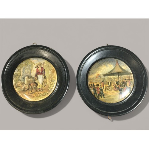 80 - Pratt Ware - 12 x Framed Pratt Ware Lids Varying Designs and Subjects. To Include Hunting, Horse Rac... 