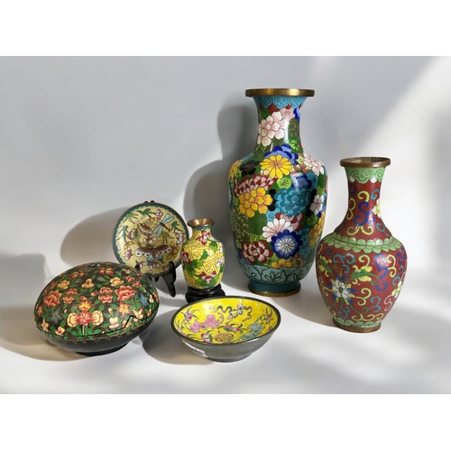 31 - A large collection of Oriental items.19th & 20th century. Including cloisonné, metal wares, Lacq... 