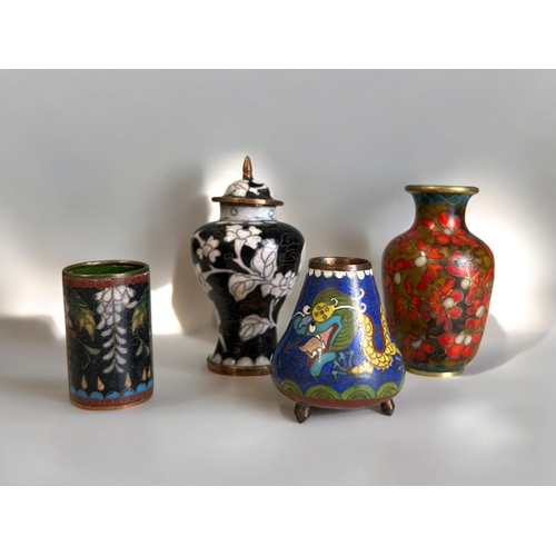 31 - A large collection of Oriental items.19th & 20th century. Including cloisonné, metal wares, Lacq... 