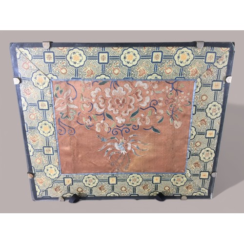 103 - 20th Century Chinese Silk Work Panels x 3.Largest 34cm x 25cm.