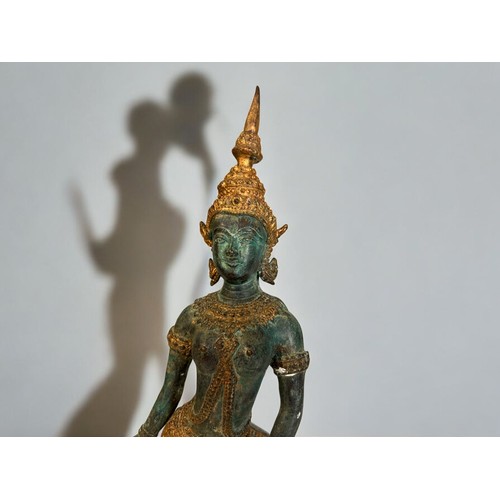 35 - A Thai Bronze Figure 'Teppanom' figure.'The Sacred Angel or the Tomb Protector'20th century.Height -... 