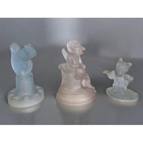 28 - A collection of Frosted glass.To include a Sowerby glass squirrel, A John Derbyshire & co 'Mr Pu... 