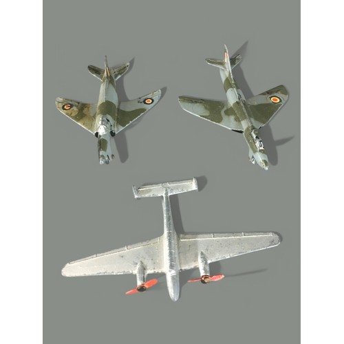 53 - Dinky Cast Metal Aeroplanes x 13. Hawker Hinter, Supermarine Smith, Shooting Star, Meteor etc