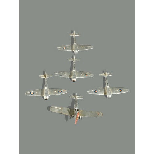 53 - Dinky Cast Metal Aeroplanes x 13. Hawker Hinter, Supermarine Smith, Shooting Star, Meteor etc