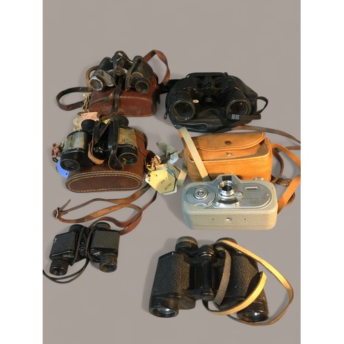 49 - Vintage Binoculars and Horse Racing Tags - Carl Zeiss Jena Jenoptem 8x30 Binoculars, Zeiss Ikon Movi... 