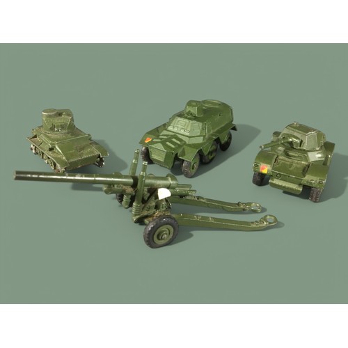 55 - Vintage Dinky Cast Metal Military Vehicles - Tank Transporter, Centurion Tank, Armoured Car, APC, 5.... 