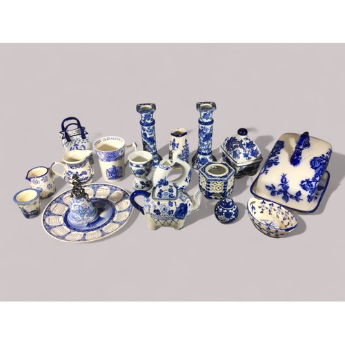 88 - Large quantity of Blue and White Ceramics Early 20th Century Century and Later to include elephant T... 