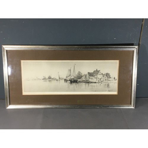 319 - Frederick Leo Hunter (American 1858-1943) Large Signed Engraving 19th Century Circa 1890. Landscape ... 