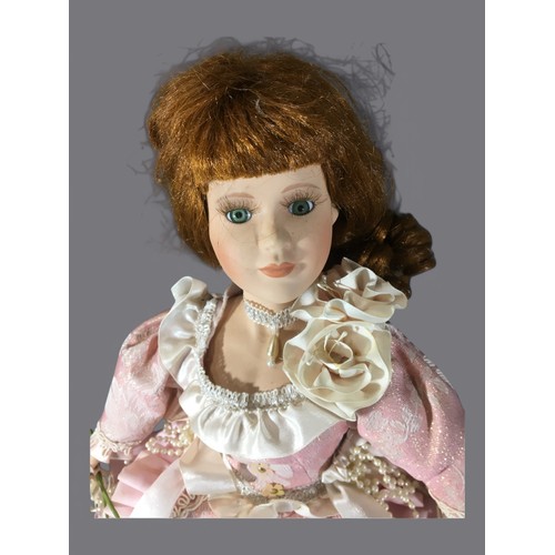 258 - Porcelain Dolls, Brides Maid and a Princess! Largest 52cm Tall.