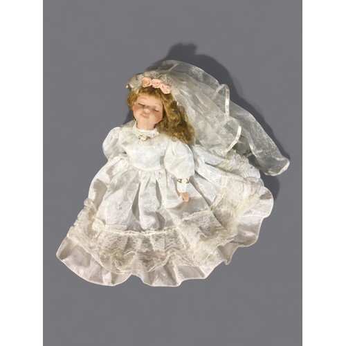 258 - Porcelain Dolls, Brides Maid and a Princess! Largest 52cm Tall.