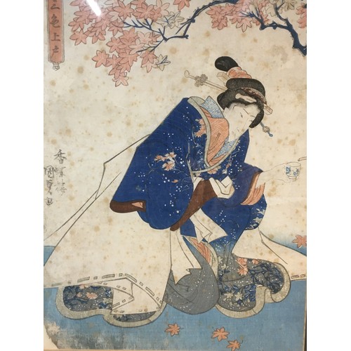 346 - Utagawa Kunisada Circa 1850 Japanese Wood Block Print 