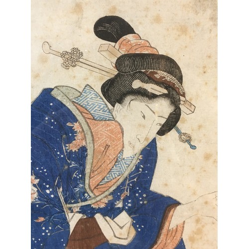 346 - Utagawa Kunisada Circa 1850 Japanese Wood Block Print 