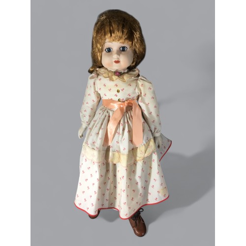 270 - Porcelain Dolls x 3 - Makers Mark to the Boy and Wide Eyed Girl. Tallest 62cm Approximately.